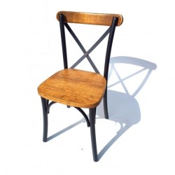 Silla CrossBack de Metal con madera