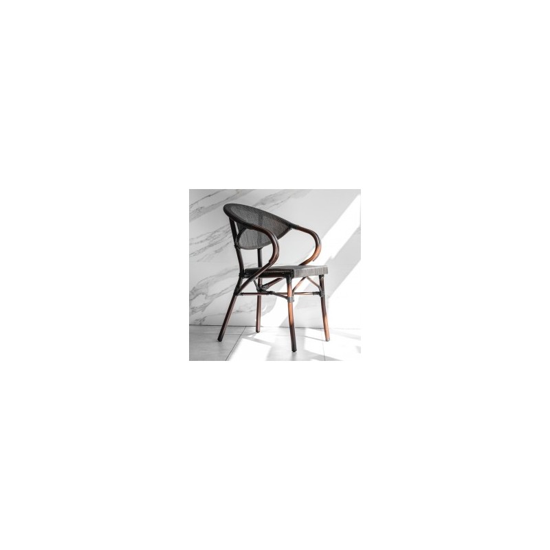 Silla noir estilo Bistro de Aluminio con tejido