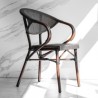 Silla noir estilo Bistro de Aluminio con tejido