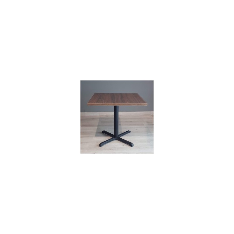 Mesa 80x80 cm comune melamina para restaurante con base de cruz