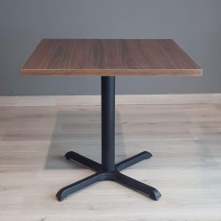 Mesa 80x80 cm comune melamina para restaurante con base de cruz