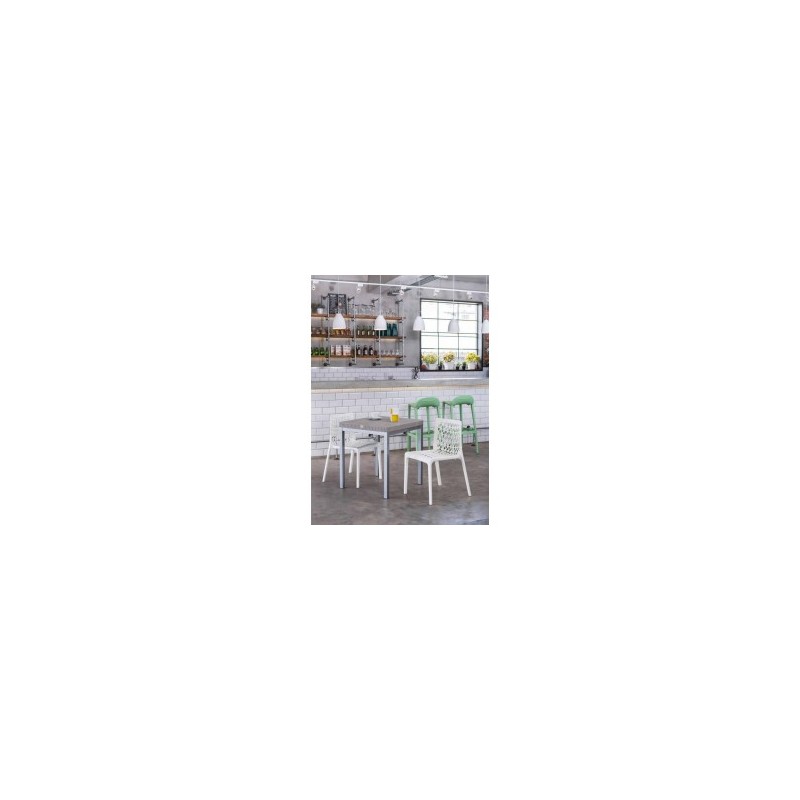 Mesa Oslo para exterior 65x65 en resina patron ratan