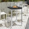 Mesa Russ Alta 68x68 cm resina patron tipo ratan