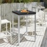 Mesa Russ Alta 68x68 cm resina patron tipo ratan
