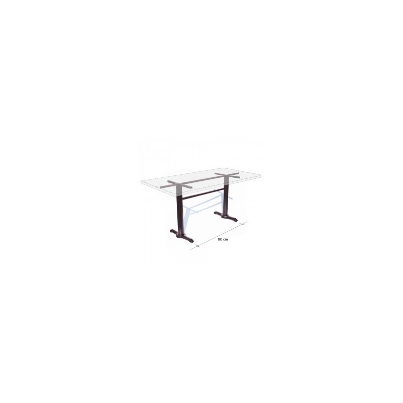 Base pedestal doble poste para mesa de 80x120 cm