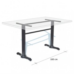 Base pedestal doble poste para mesa de 80x120 cm