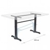 Base pedestal doble poste para mesa de 80x120 cm