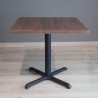Mesa 80x80 cm comune melamina para restaurante con base de cruz