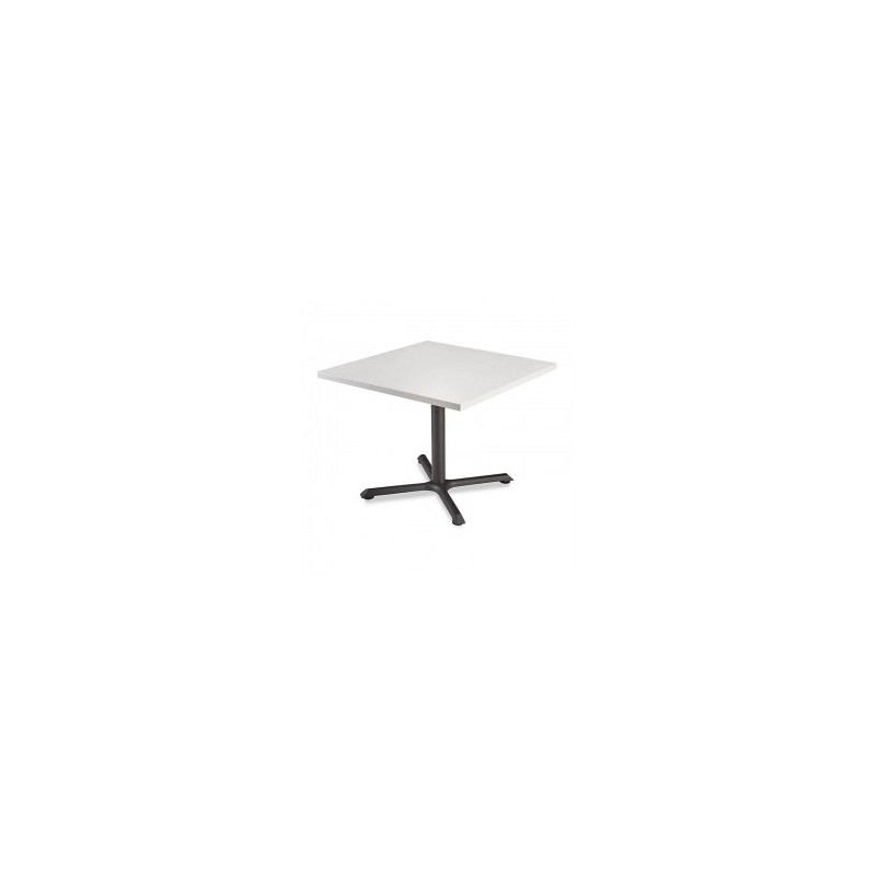 Mesa FORMICA® 80x80 para restaurante en con base pedestal de cruz