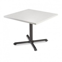 Mesa FORMICA® 80x80 para restaurante en con base pedestal de cruz